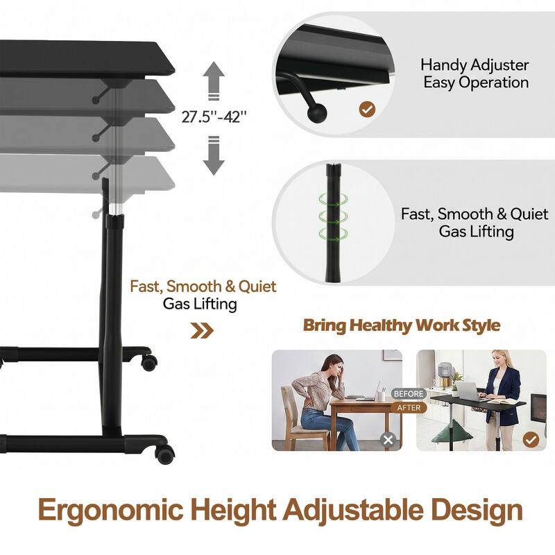 Handy Adjuster Easy Operation  
27.5"-42"  
Fast, Smooth & Quiet Gas Lifting  
Fast, Smooth & Quiet Gas Lifting  
Bring Healthy Work Style  
Ergonomic Height Adjustable Design