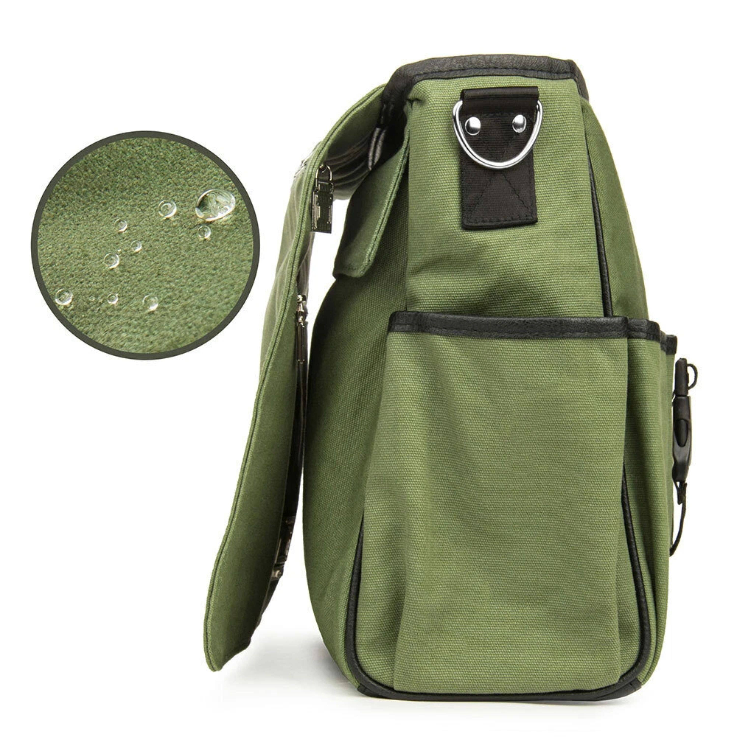 Alt View 2. Kitcheniva - DSLR Mirrorless Camera Laptop Shoulder Messenger Photography Bag - Forest Green.