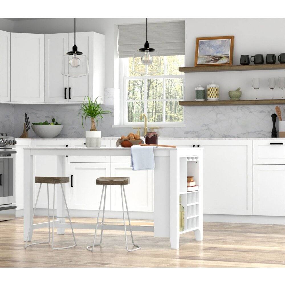 Alt View 4. Carolina Chair & Table - 25" Metal Base Saddle Seat Counter Stool - Set of 2 - Natural Seat - White Base - Natural, White.