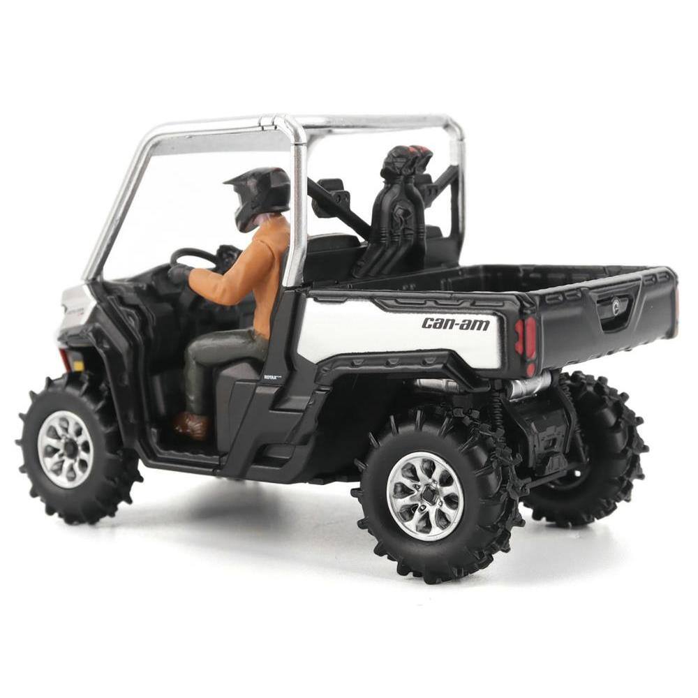Left. BRP Models - Can-Am Defender XMR Silver Metallic and Black with Driver Figure 1/32 Diecast Model by BRP Models - Silver Metallic and Black.