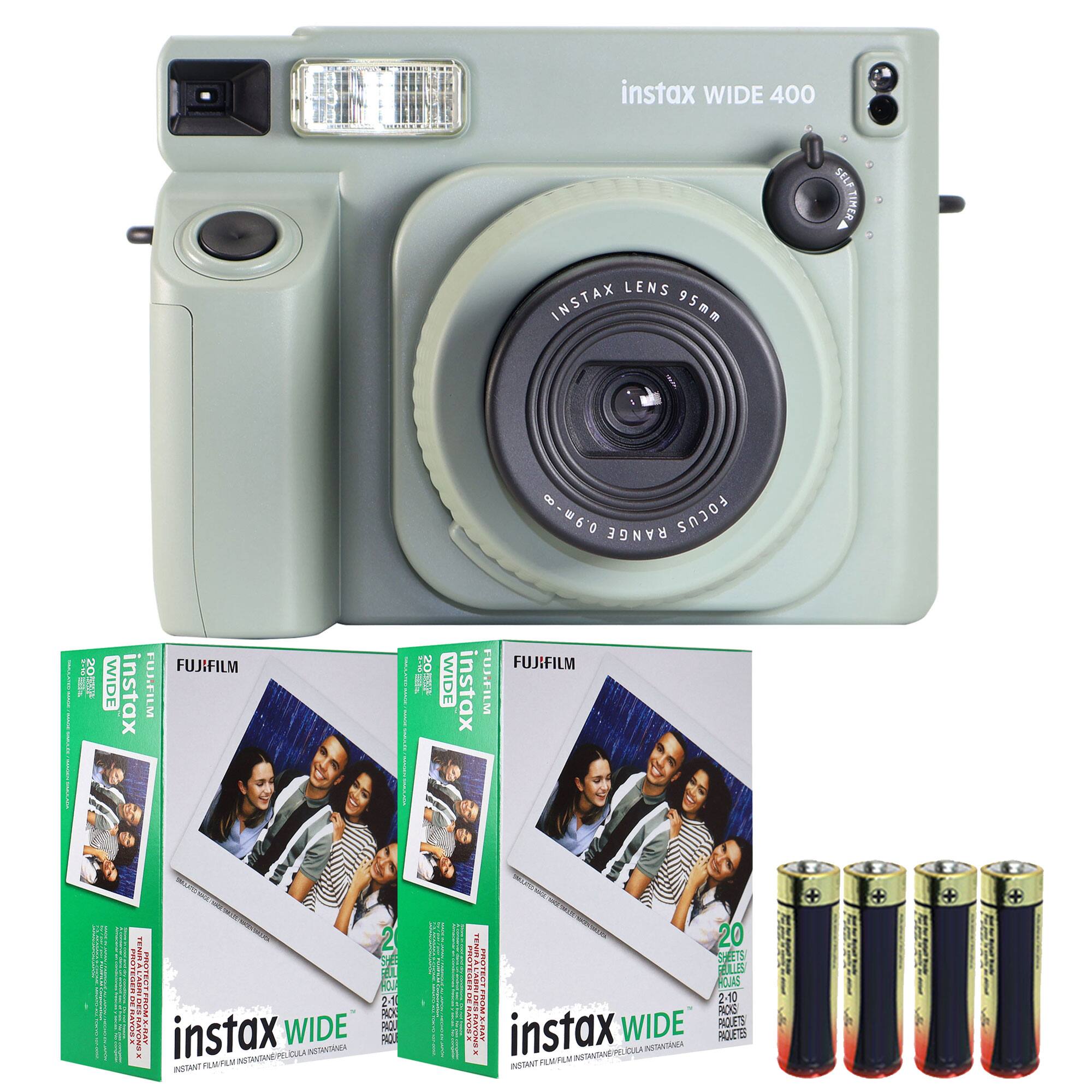 INSTAX WIDE 400 Instant Film Camera + 2x FUJIFILM INSTAX WIDE 2X10 Film - Gray