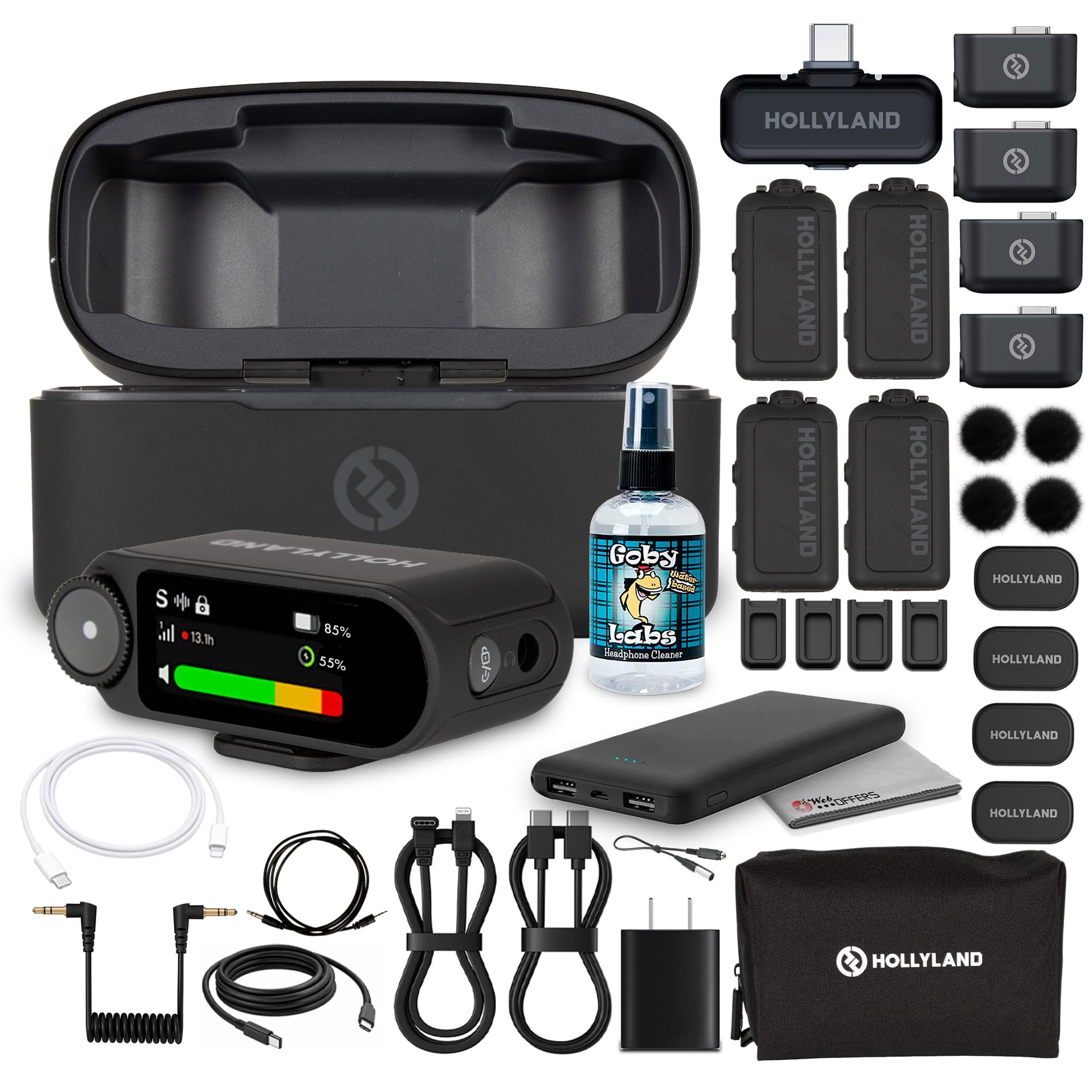 HOLLYLAND - LARK MAX 2 Combo 4-Person Wireless Microphone (Space Gray) - Space Gray