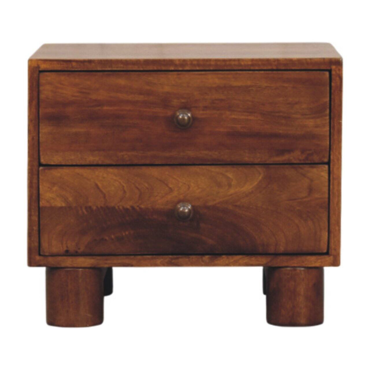 Front. Artisan Furniture - Artisan Furniture Solid Wood Tula 2 Drawer Chestnut Nightstand, Brown - brown.