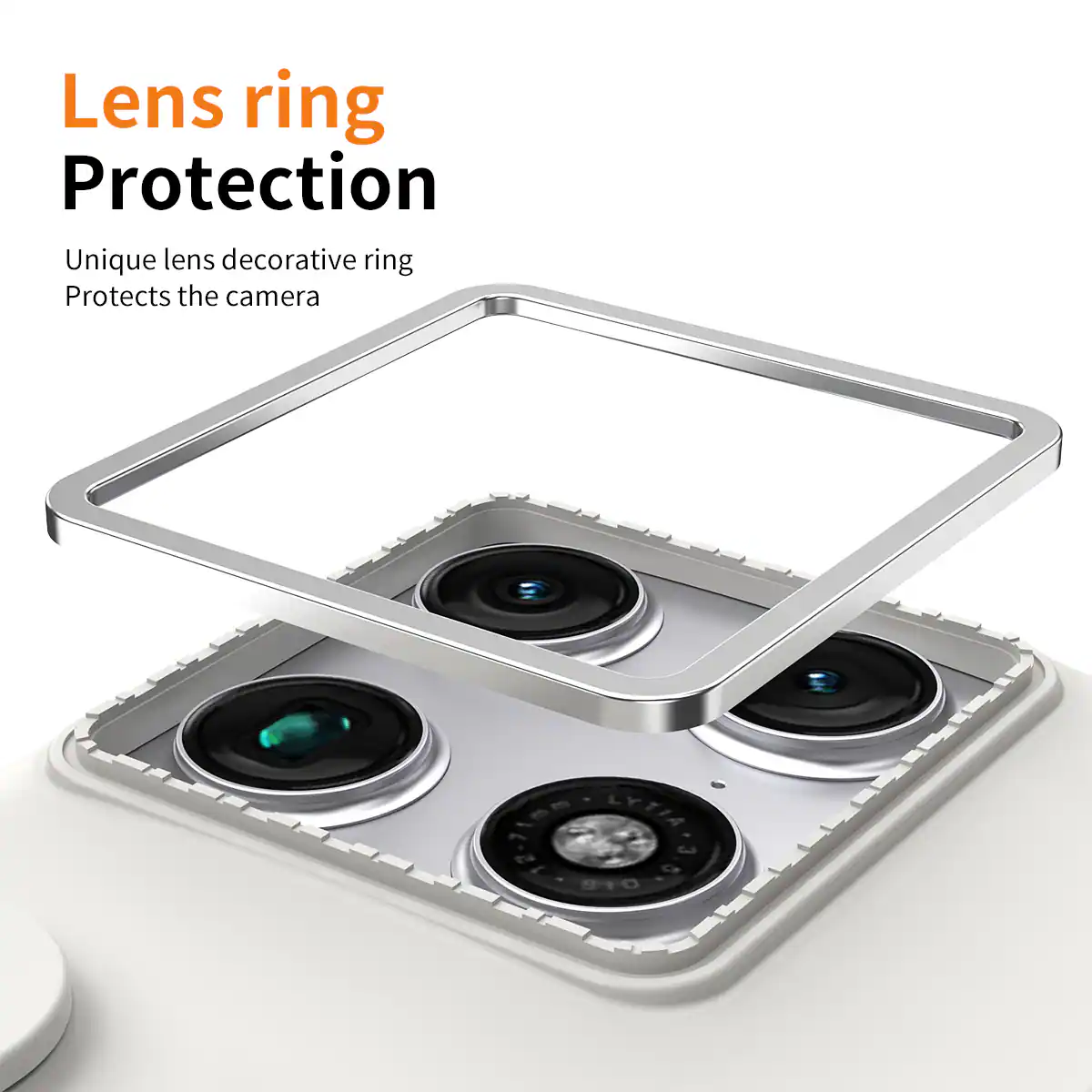 Lens ring Protection  
Unique lens decorative ring  
Protects the camera