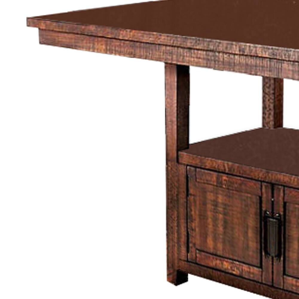 Alt View 3. Manhattan Lane - Wooden Counter Height Dining Table with Double Door Cabinet, Brown - Brown.