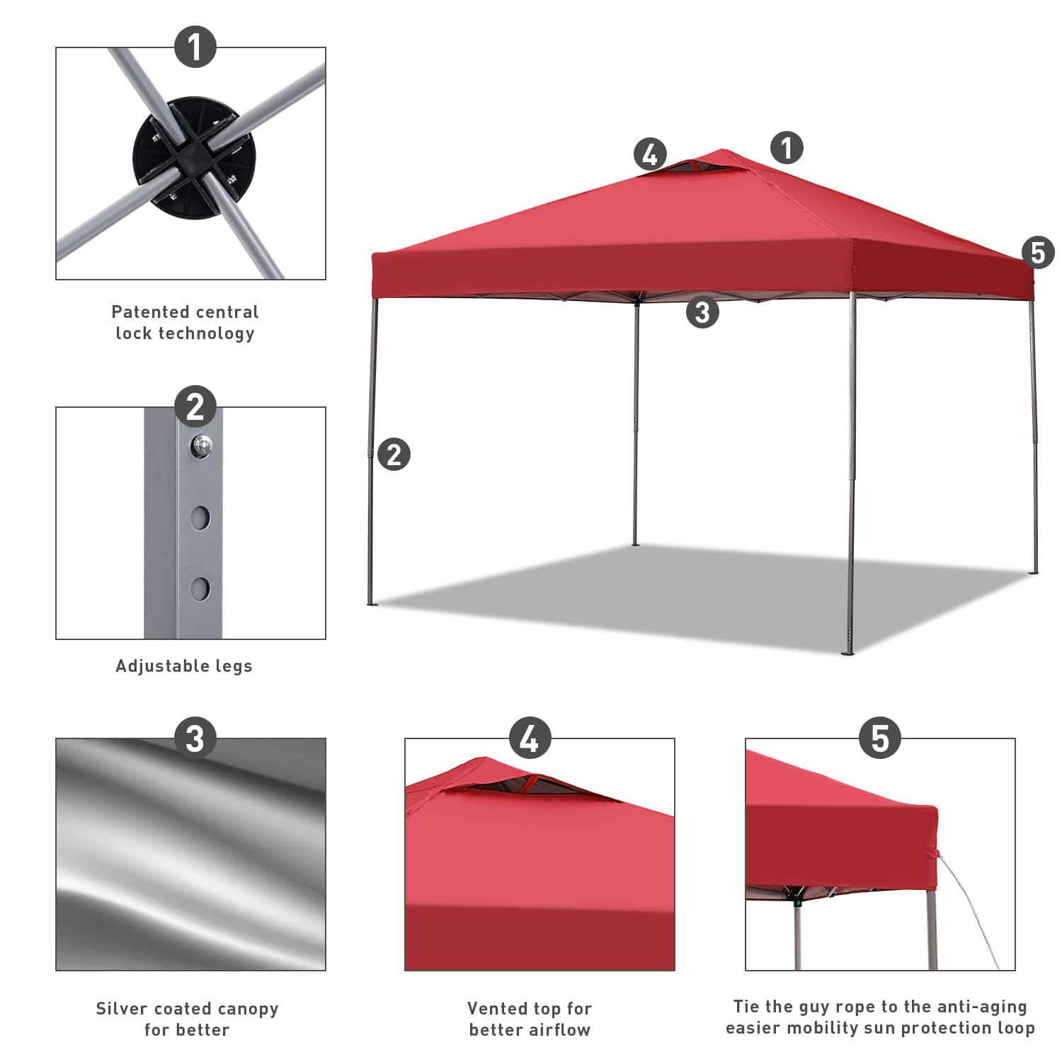【 okazu⠀】 Ainfox Pop Up Gazebo Outdoor Canopy Tent Without sidewalls