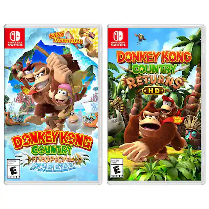 NINTENDO SWITCH.
NEW FUNKY MODE
DONKEY KONG COUNTRY RETURNS * HD *
DONKEY KONG COUNTRY TROPICAL FREEZE
EVERYONE
ESRB
TODOS - E (Everyone)