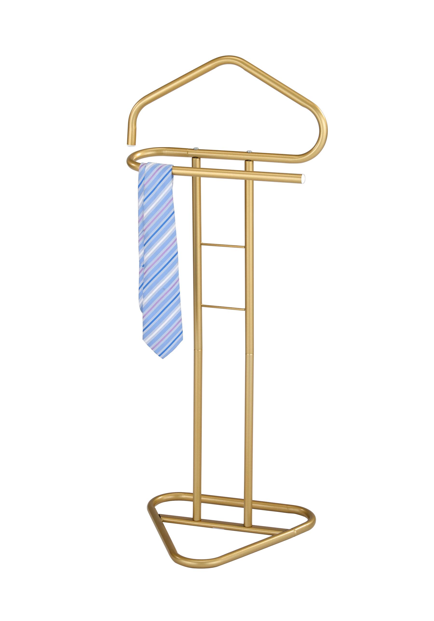 Angle. Kings Brand Furniture - Kings Brand Furniture - Kalblins Metal Clothing Wardrobe Suit Valet Rack Stand - Gold.