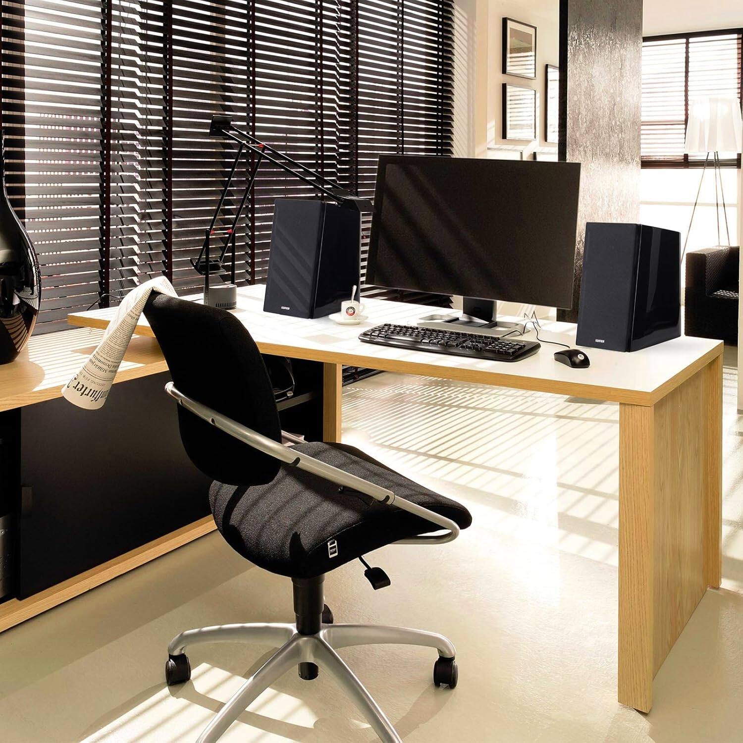 Alt View 1. Edifier - R2000DB Powered Bluetooth Bookshelf Speakers, Computer Speakers - 120W RMS Optical Input - Near-Field Studio Monitors - Black.