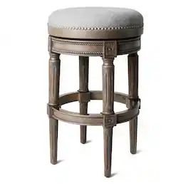 Maven Lane - 31" Pullman Backless Bar Stool In Finish With Fabric Upholstery - Reclaimed Oak