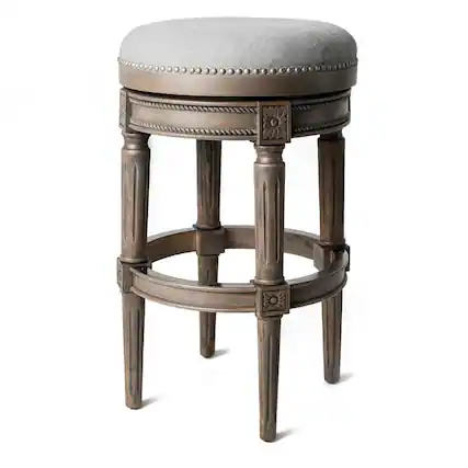 Front. Maven Lane - 31" Pullman Backless Bar Stool In Reclaimed Oak Finish With Fabric Upholstery - Reclaimed Oak.
