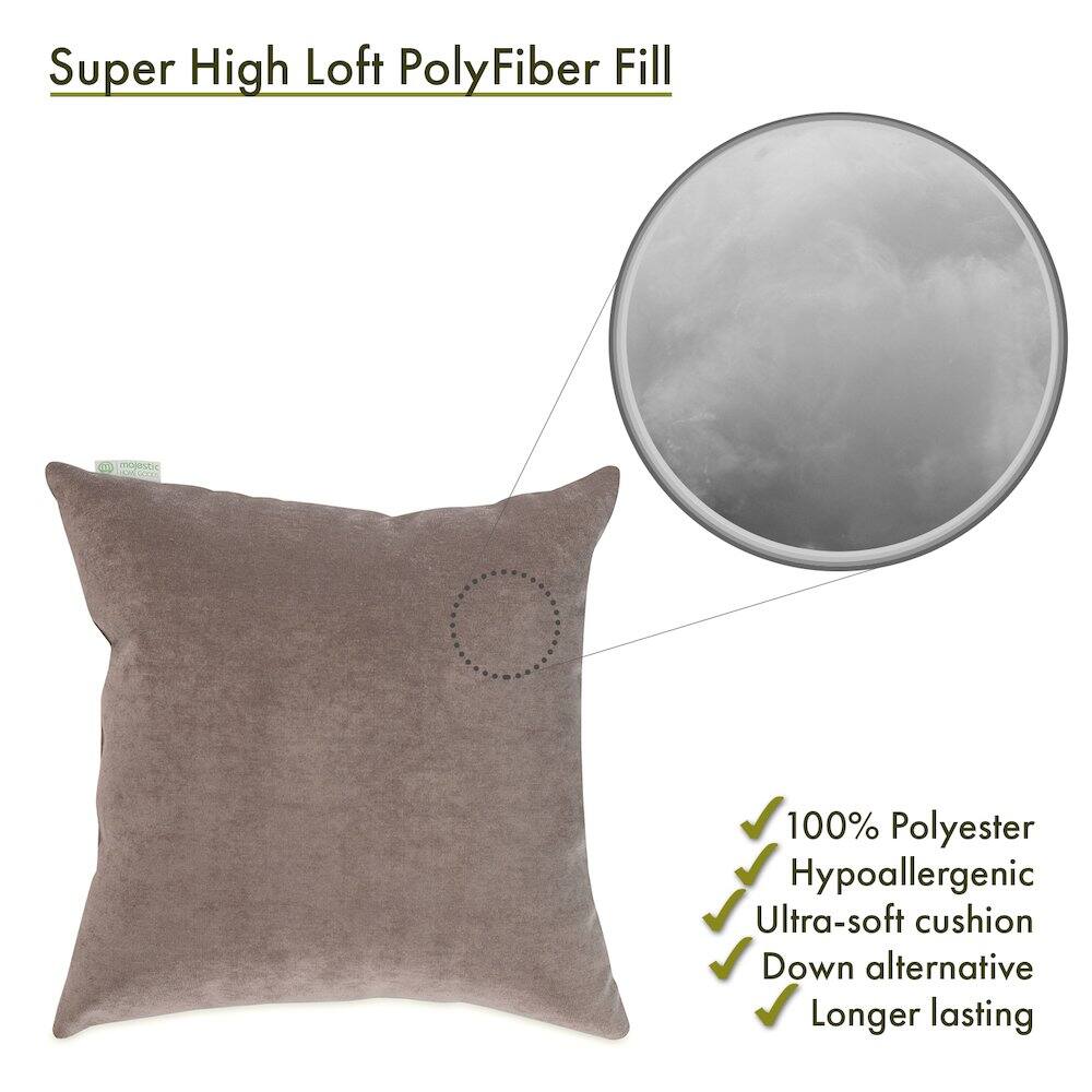 Super High Loft PolyFiber Fill

- 100% Polyester
- Hypoallergenic
- Ultra-soft cushion
- Down alternative
- Longer lasting