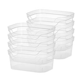 Sterilite - 9.5 x 6.5 x 4 Inch Open Storage Bin with Carry Handles (16 Pack) - Clear