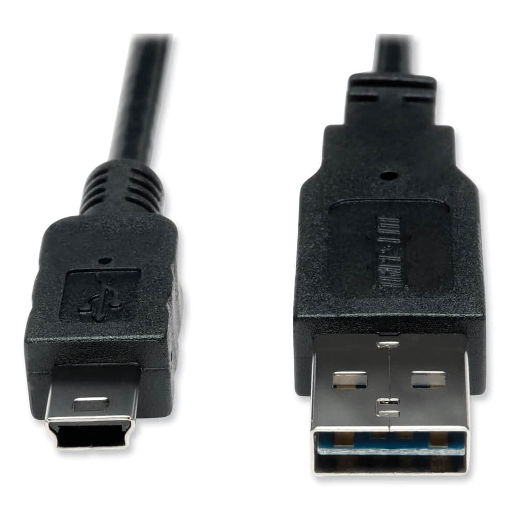 Tripp Lite - UR030-006 6 ft. Reversible A to 5-Pin Mini B Male/Male Universal Reversible USB 2.0 Cable - Black