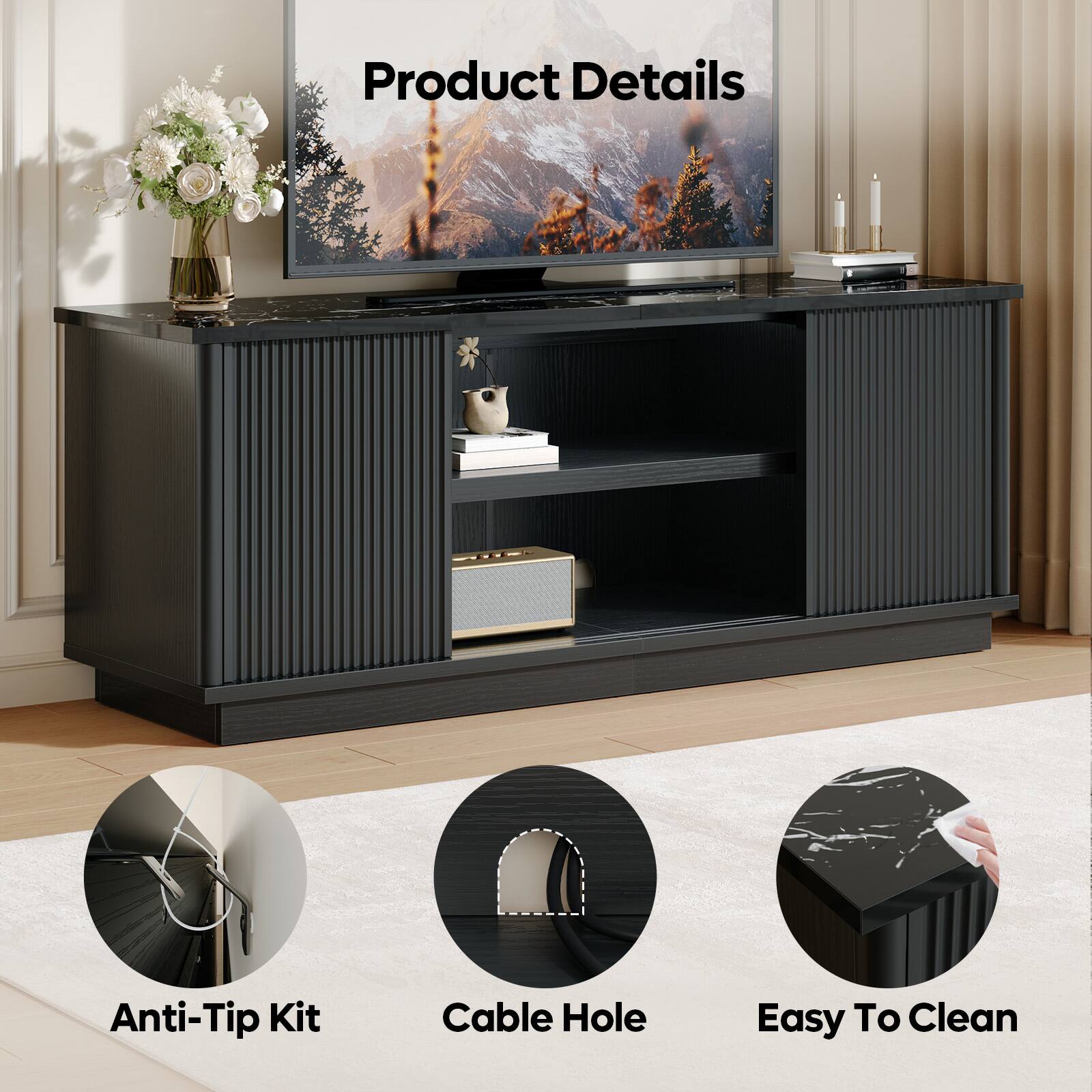 Product Details

- Anti-Tip Kit
- Cable Hole
- Easy To Clean