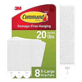 Command - Extra Large Hanging Strip, 20 lb., 8/Pack (17217-8ES) - White