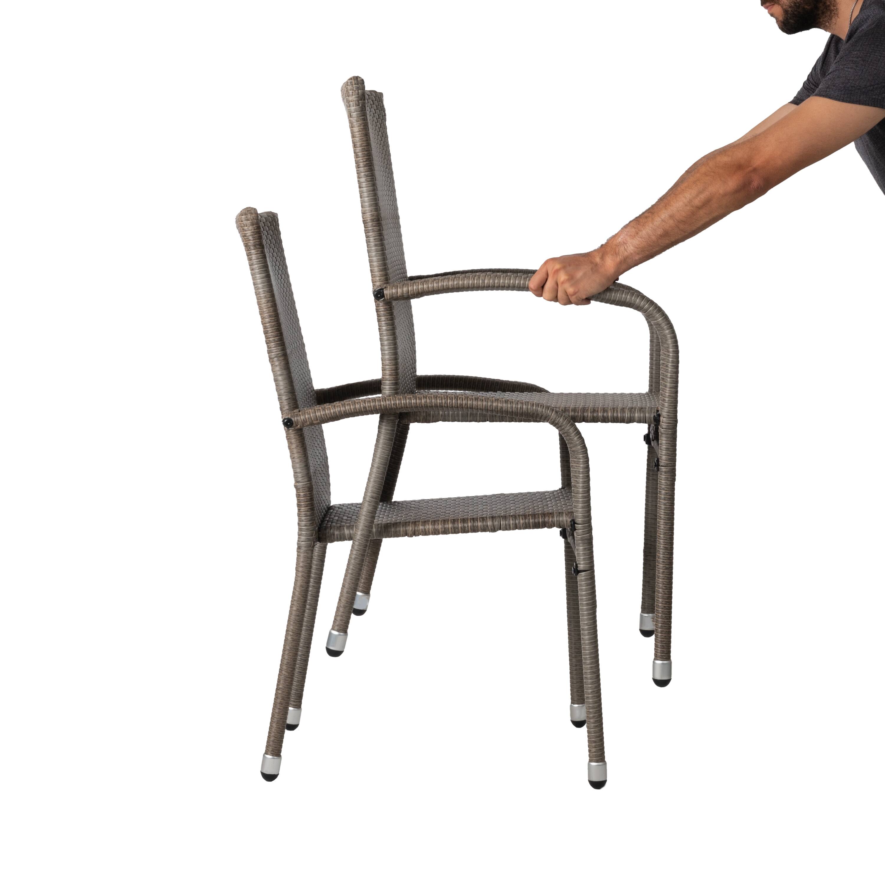 Alt View 1. Balkene Home - Morgan Outdoor Wicker Chair  2 Pack - Gray.