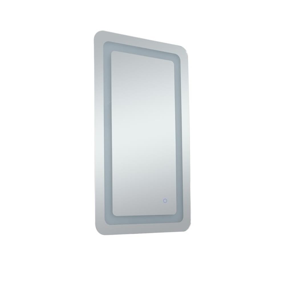 Left. Elegant Decor - Genesis 20in x 36in soft edge LED mirror - Glossy White.