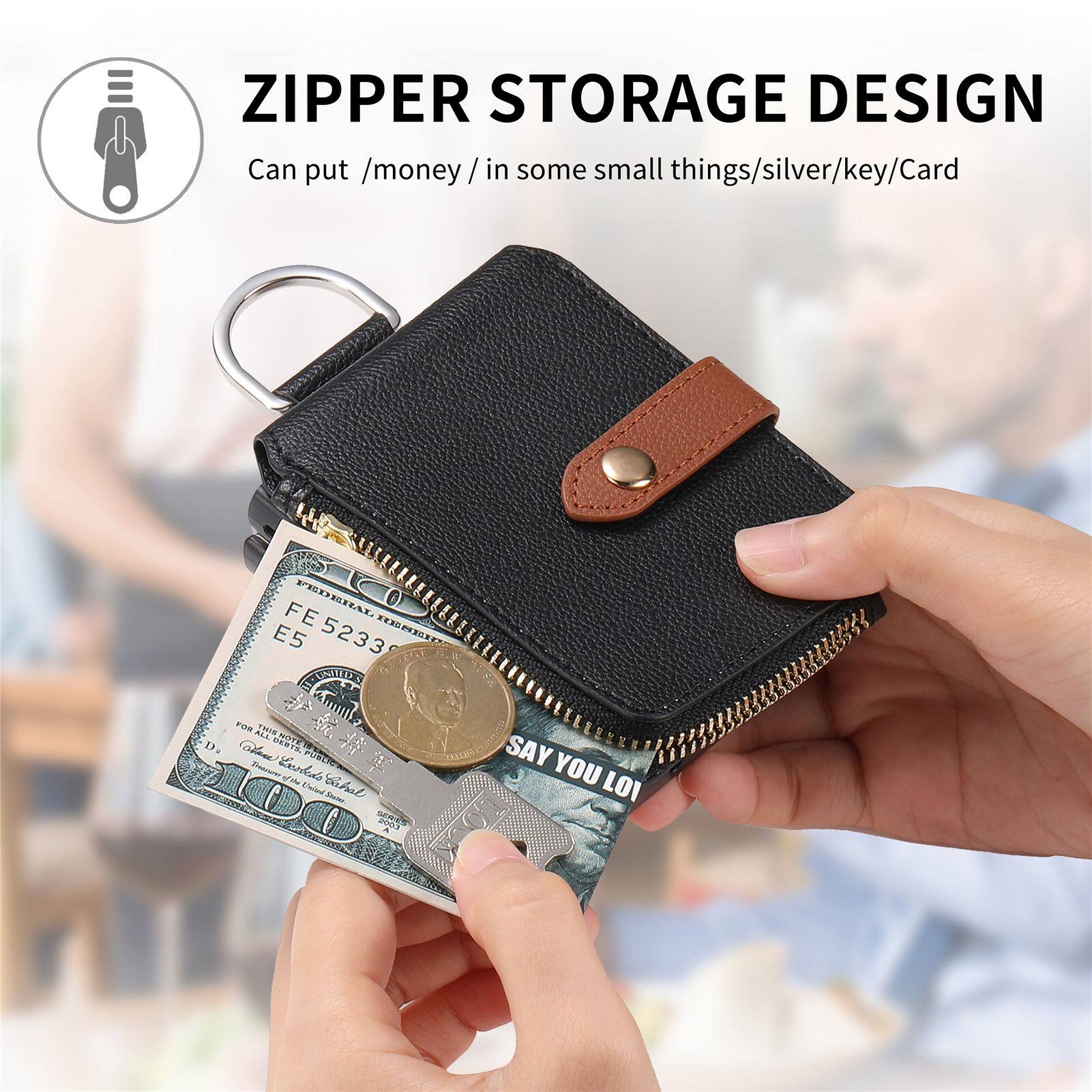 ZIPPER STORAGE DESIGN  
Can put /money/ in some small things/silver/key/Card  

FEDERAL RESERVE NOTE  
FE5233  
E5  

SAY YOU LOVE
