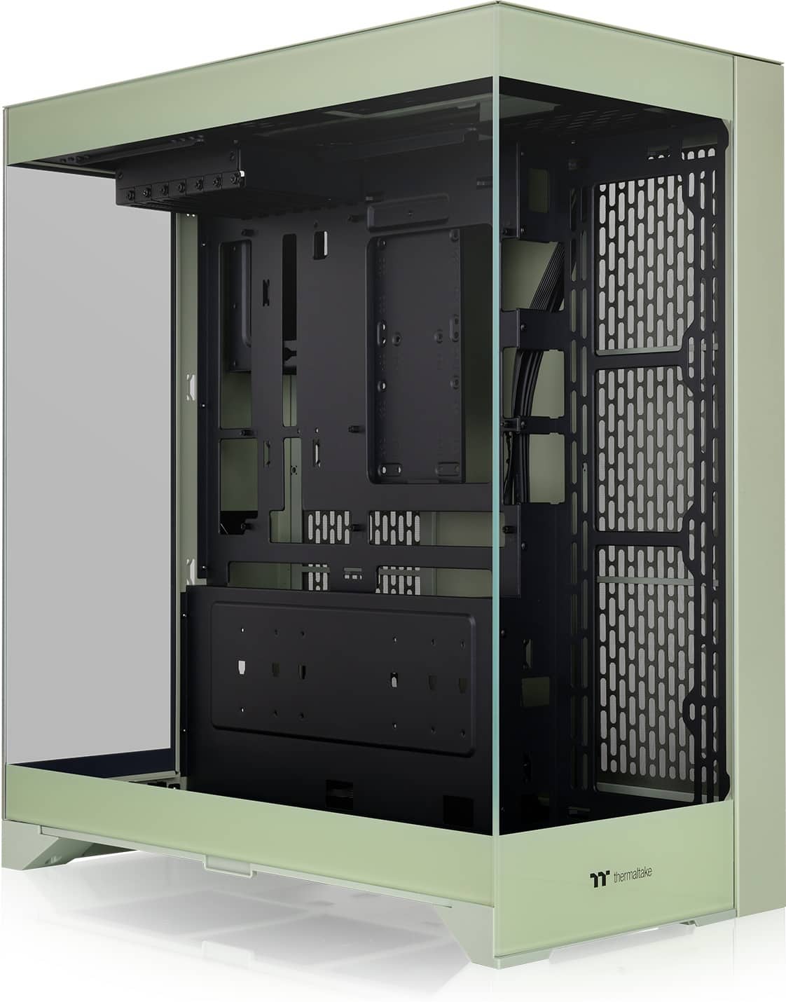 Front. Thermaltake - CTE E550 TG Mid Tower ATX PC Case - Matcha Green.