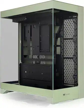 Front. Thermaltake - CTE E550 TG Mid Tower ATX PC Case - Matcha Green.