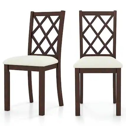 Front. Kadyn - Dining Chairs, Kitchen Chairs Trattoria Chairs,Dining Chair Set of 2 Wood Kitchen Chairs with Upholstered Seat Cushion - Brown.