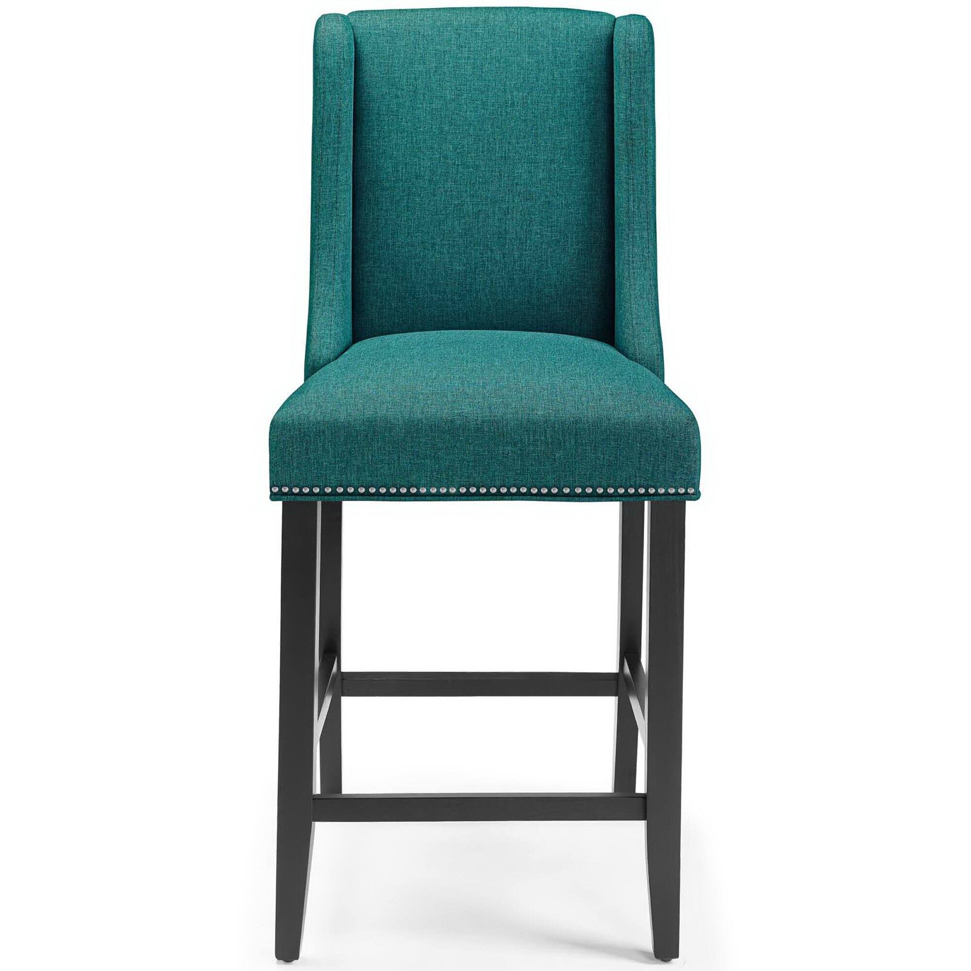 Back. Modway - Baron Upholstered Fabric Counter Stool by Modway - Blue.