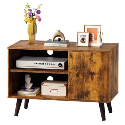 Hirose Alice - Tv Stand For 55 Inch Tvs Entertainment Center With Storage Cabinet Mid-century Stands Living Room And Bedroom - Retro Brown-32 Inch