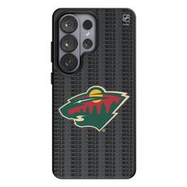 Keyscaper - NHL - Minnesota Wild Text Backdrop Galaxy Magnetic Bump Case - S25 - Black