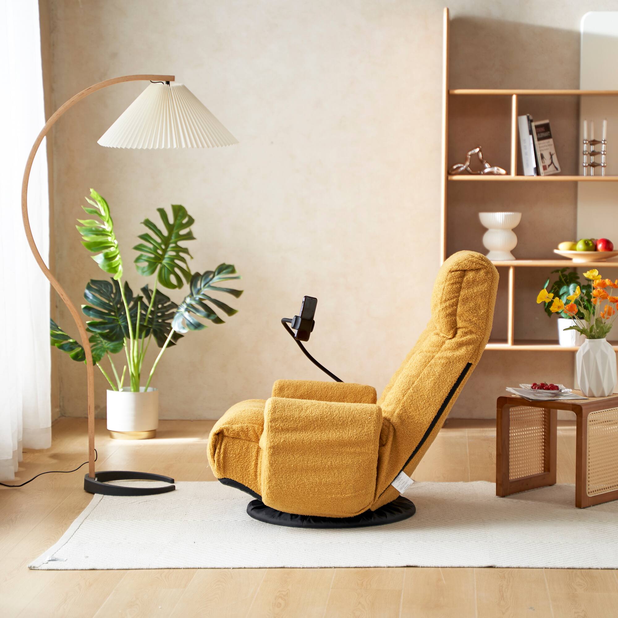 Alt View 4. LOVMOR - Standard Metal Bean Bag Chairs For Living Room Lounge Bedroom Indoor Seating Comfort Supportive Adult Relaxing - Yellow.