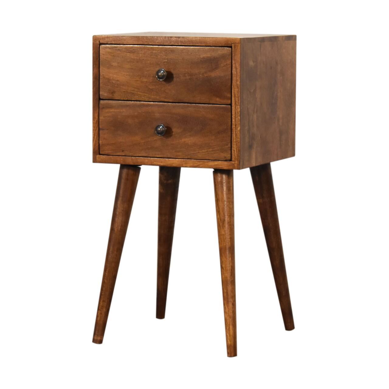 Angle. Artisan Furniture - Artisan Furniture Solid Wood Mini 2 Drawer Chestnut Nightstand - Chestnut.