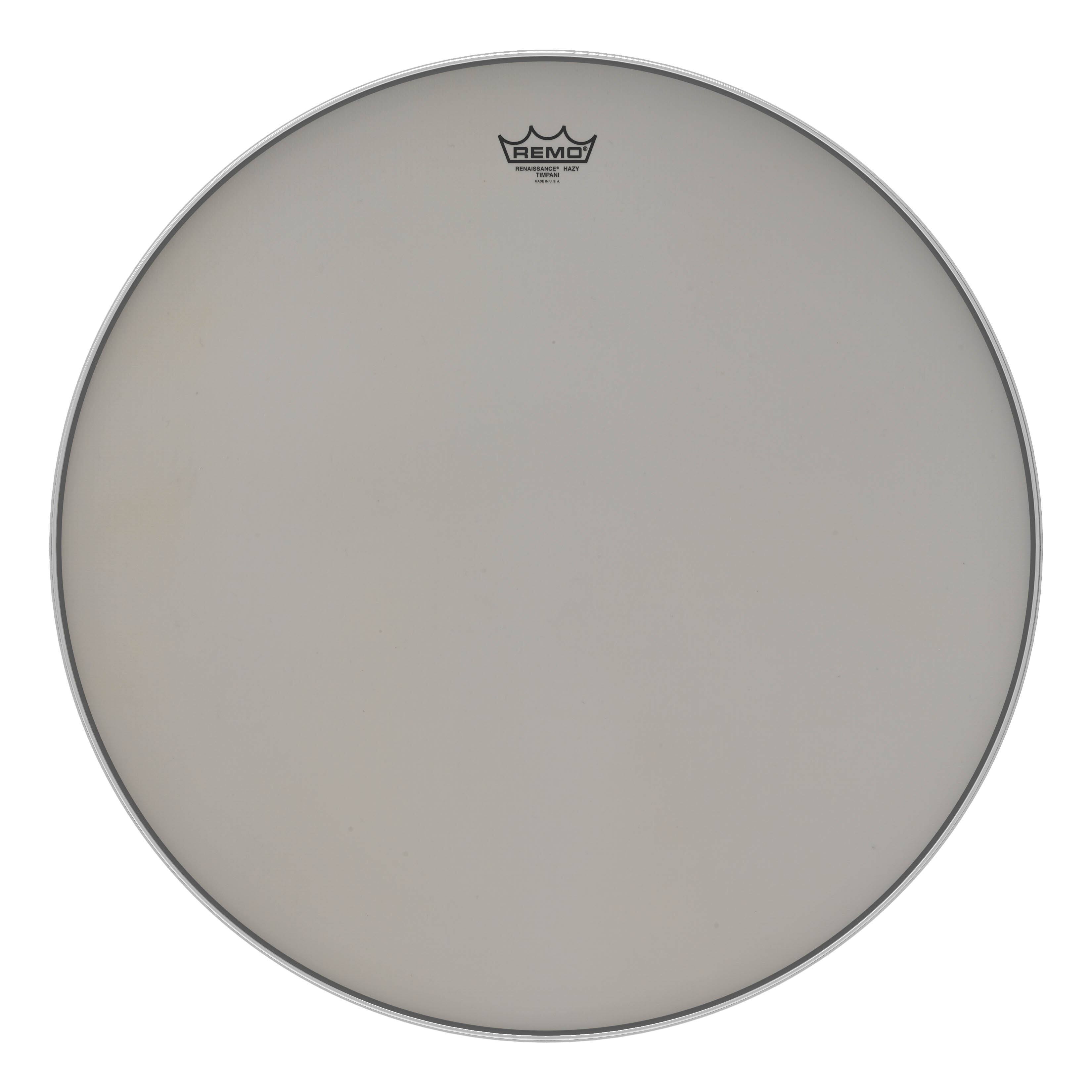 Front. Remo - Renaissance Hazy 25-Inch Timpani Drumhead with Aluminum Insert Ring for Intonation Support.