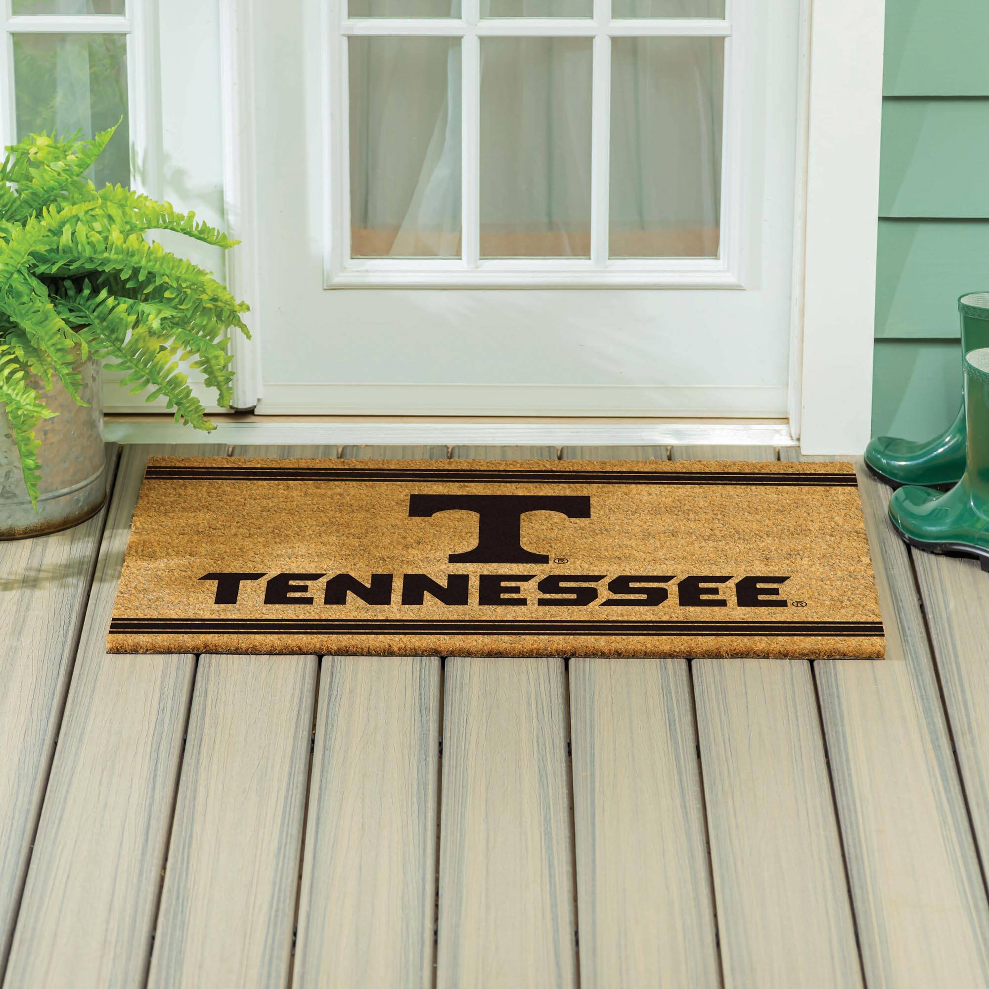 Alt View 3. Evergreen Enterprises - Tennessee Volunteers 24" x 36" Outdoor Monochrome Team Logo Coir Mat - Brown.