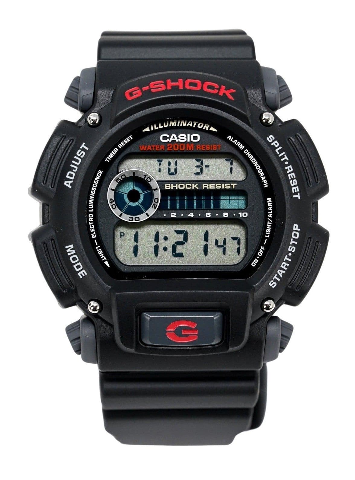 Casio - G-SHOCK Illuminator DW-9052-1VDR Mens Watch Alarm Chronograph Timer Stopwatch Backlight - Black