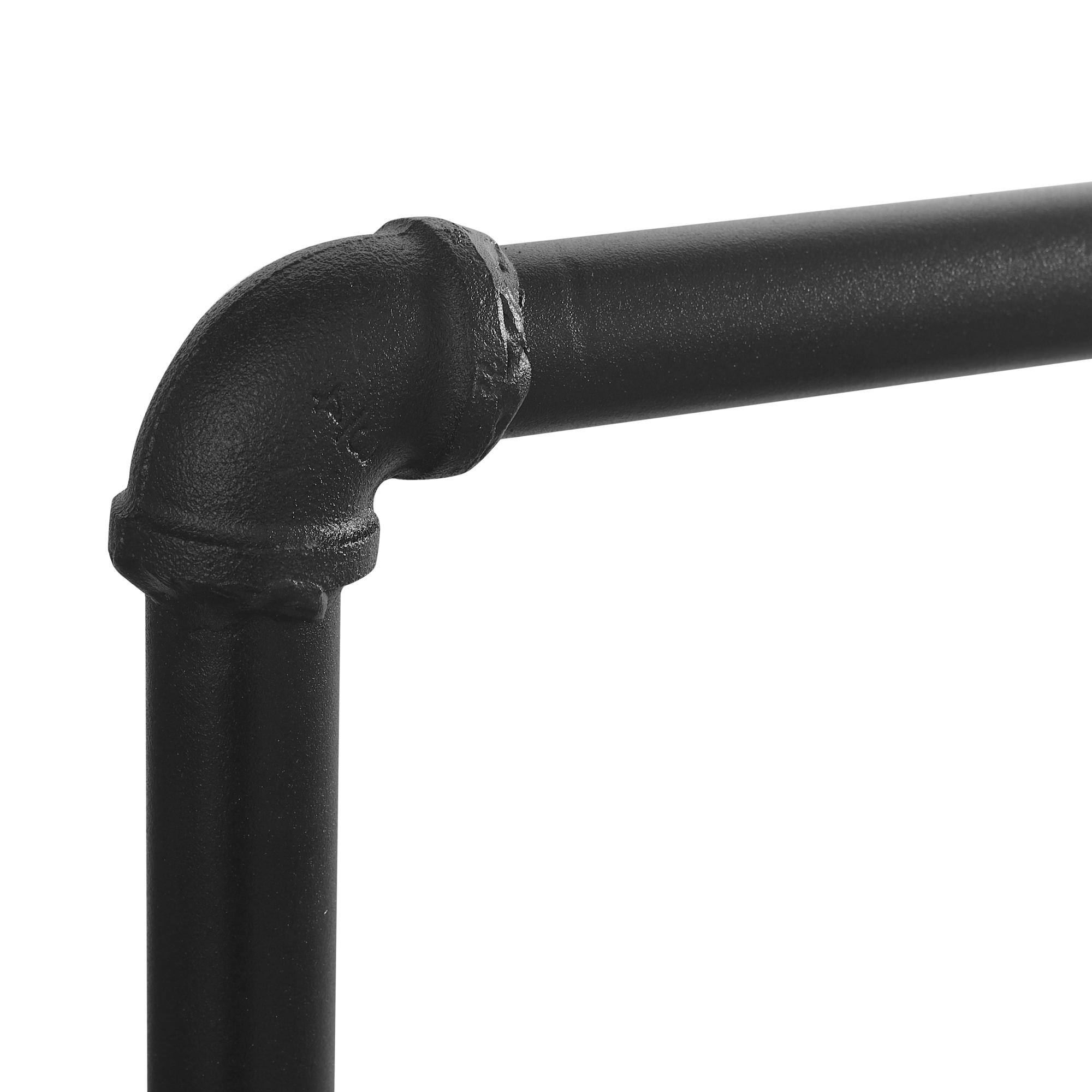 Alt View 5. Furinno - Wyatt Industrial Style Garment Rack with Wood Shelves, Antique Espresso - Antique Espresso.