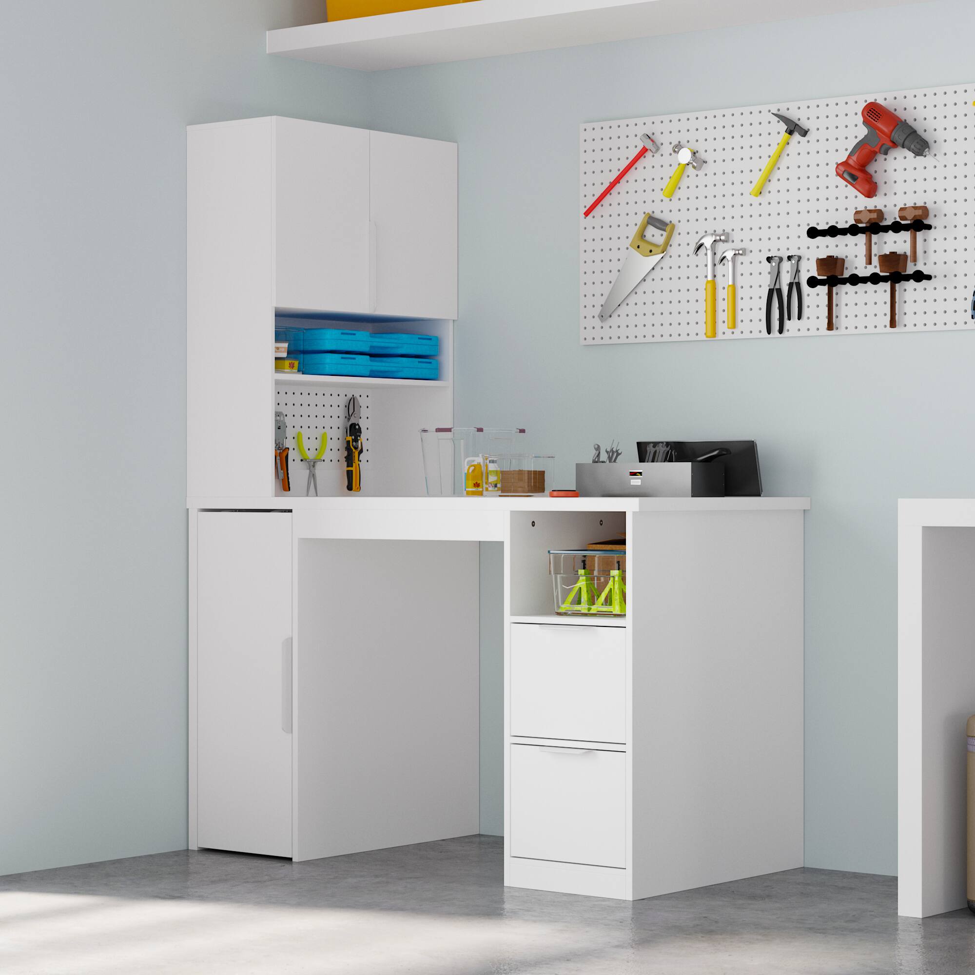 Alt View 2. Famapy - Famapy Multifunctional Craft Desk: Mobile, Organized & Versatile Workstation - White.