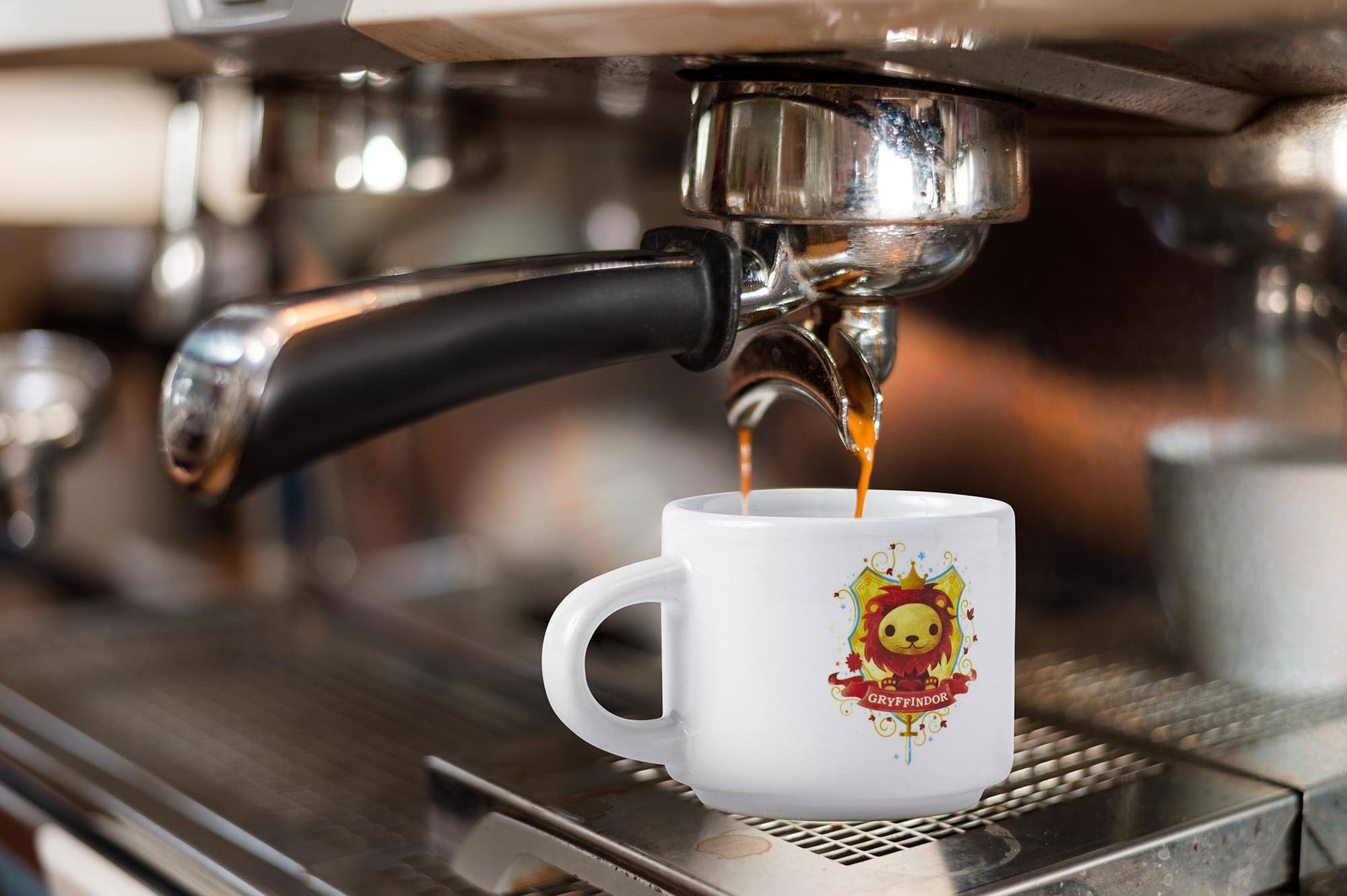 Alt View 4. Harry Potter - Harry Potter Hogwarts House Gryffindor Ceramic Mini Mug - 2.67”L x 2”H - Orange.