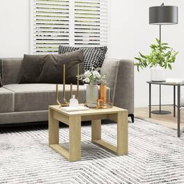 Boyel Living - 19.7 x 19.7 x 13.8 in. Coffee Table Square Engineered Wood Simple Side Table - Beige