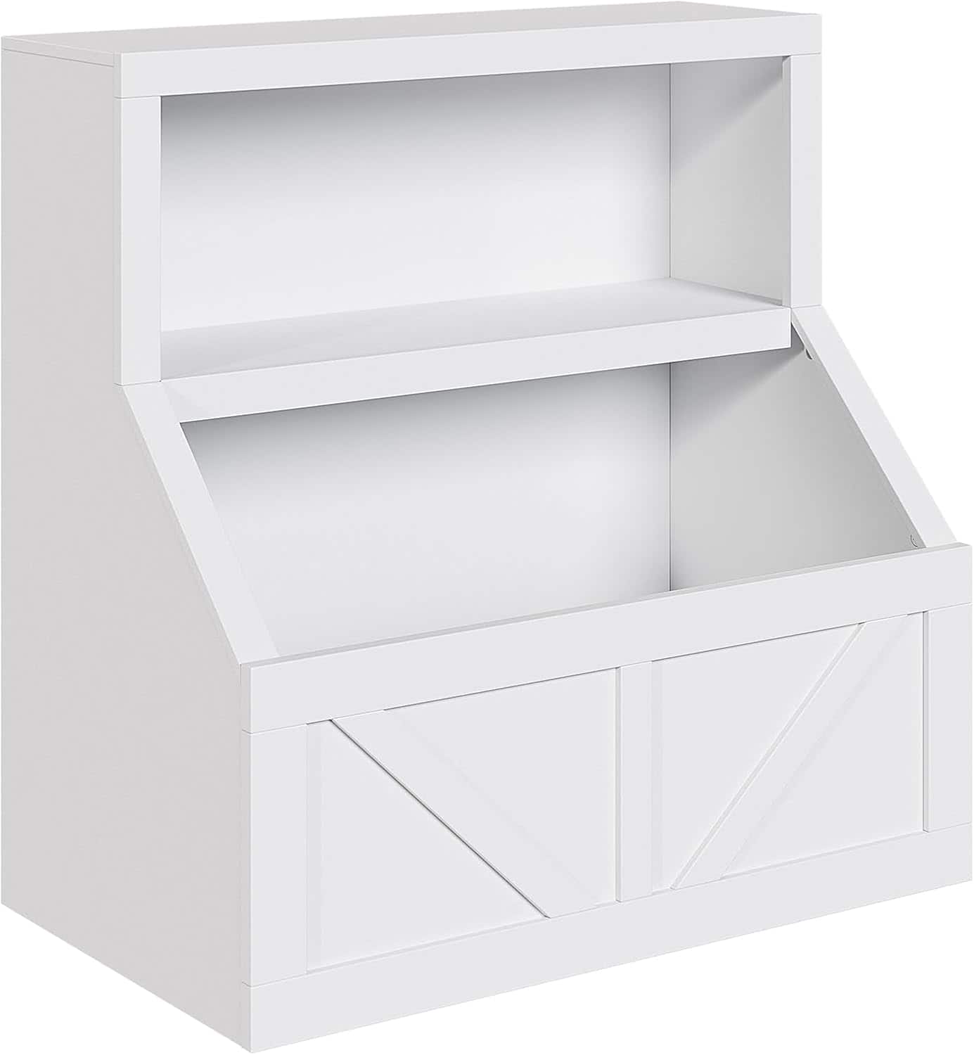 Homhougo - Kids Bookshelf with Toy Storage, Wooden Toddler Bookcase with Cubby Shelves, White - White