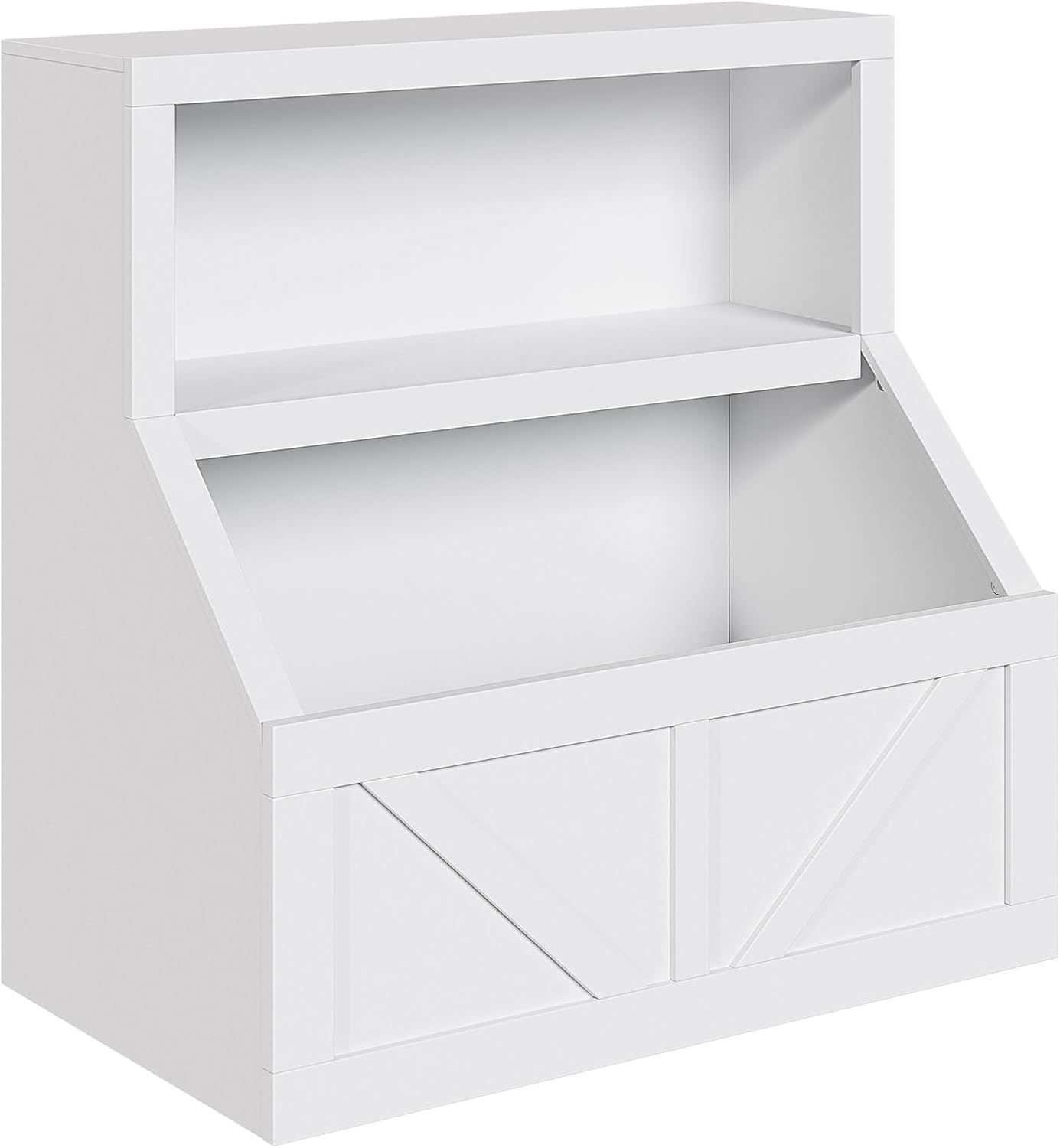 Front. Homhougo - Kids Bookshelf with Toy Storage, Wooden Toddler Bookcase with Cubby Shelves, White - ‎White.