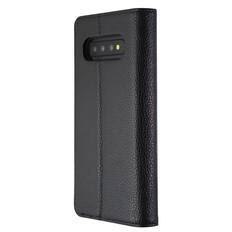 Front. Case-Mate - Case-Mate Wallet Folio Phone Case for Samsung Galaxy S10+ (Plus) - Black Leather - Black.