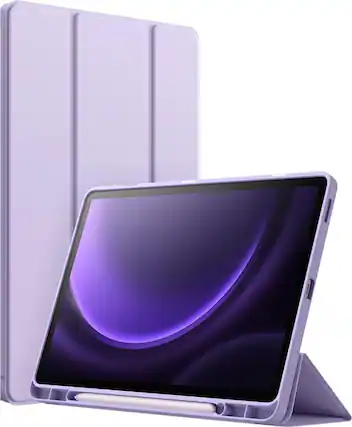 Left. SaharaCase - Venture Series Folio Case for Samsung Galaxy Tab S10 FE+ - Purple Orchid.