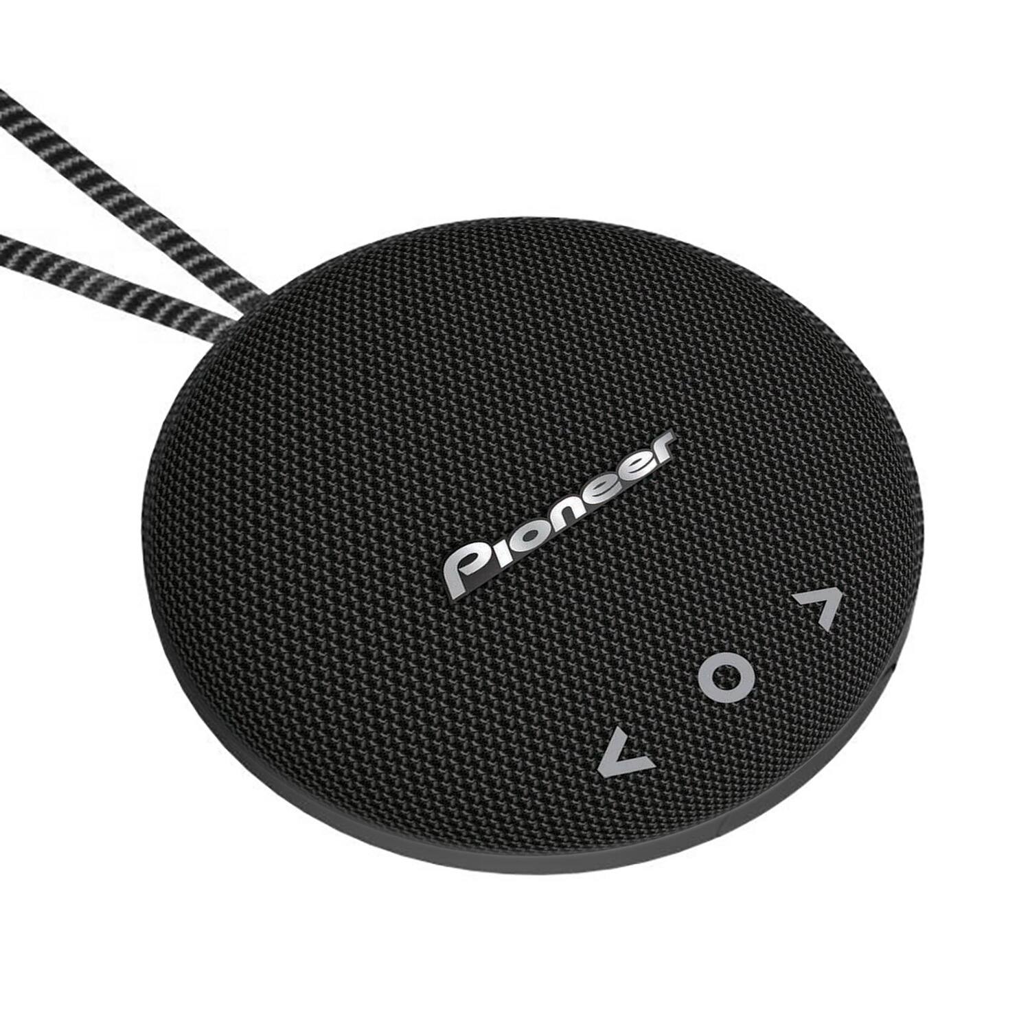 Alt View 2. Pioneer - 6W Rechargeable Bluetooth Speaker, Aux Input, Carry Cord, 15 Hr Play Time - Black.