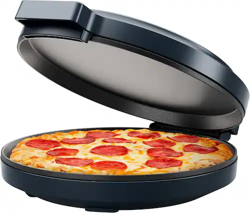 Front. Chefman - Everything Maker 12” Countertop Electric Pizza Oven - Black.