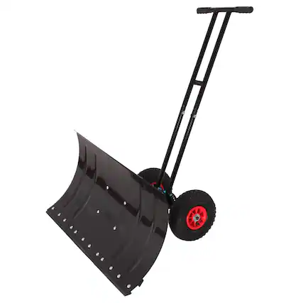 Front. LOVMOR - 30 Inch Wheeled Heavy Duty Snow Shovel Adjustable Angle Height Ergonomic Handle.