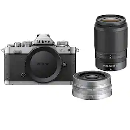 Bundle - Nikon - Z fc DX-Format Mirrorless Camera with NIKKOR Z DX 16-50mm f/3.5-6.3 VR Lens, Silver and Z DX 50-250mm f/4.5-6.3 VR