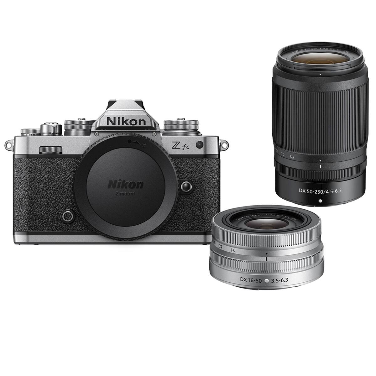 Nikon Z fc  
Nikon Z mount  
DX 50-250/4.5-6.3  
DX 16-50 3.5-6.3