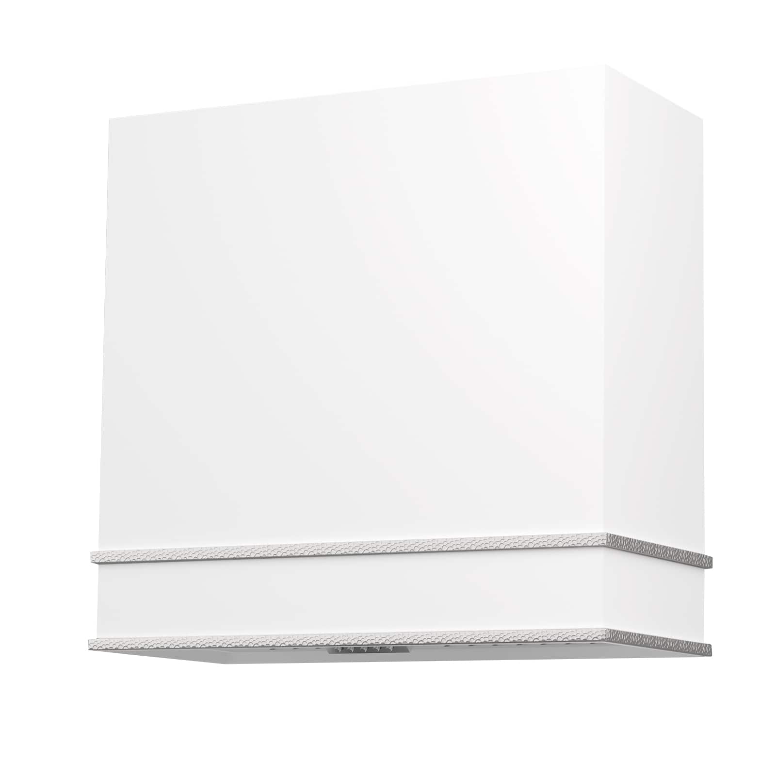 Akicon - 30 inches - Externally Vented - Wall Range Hood - White with Nickel
