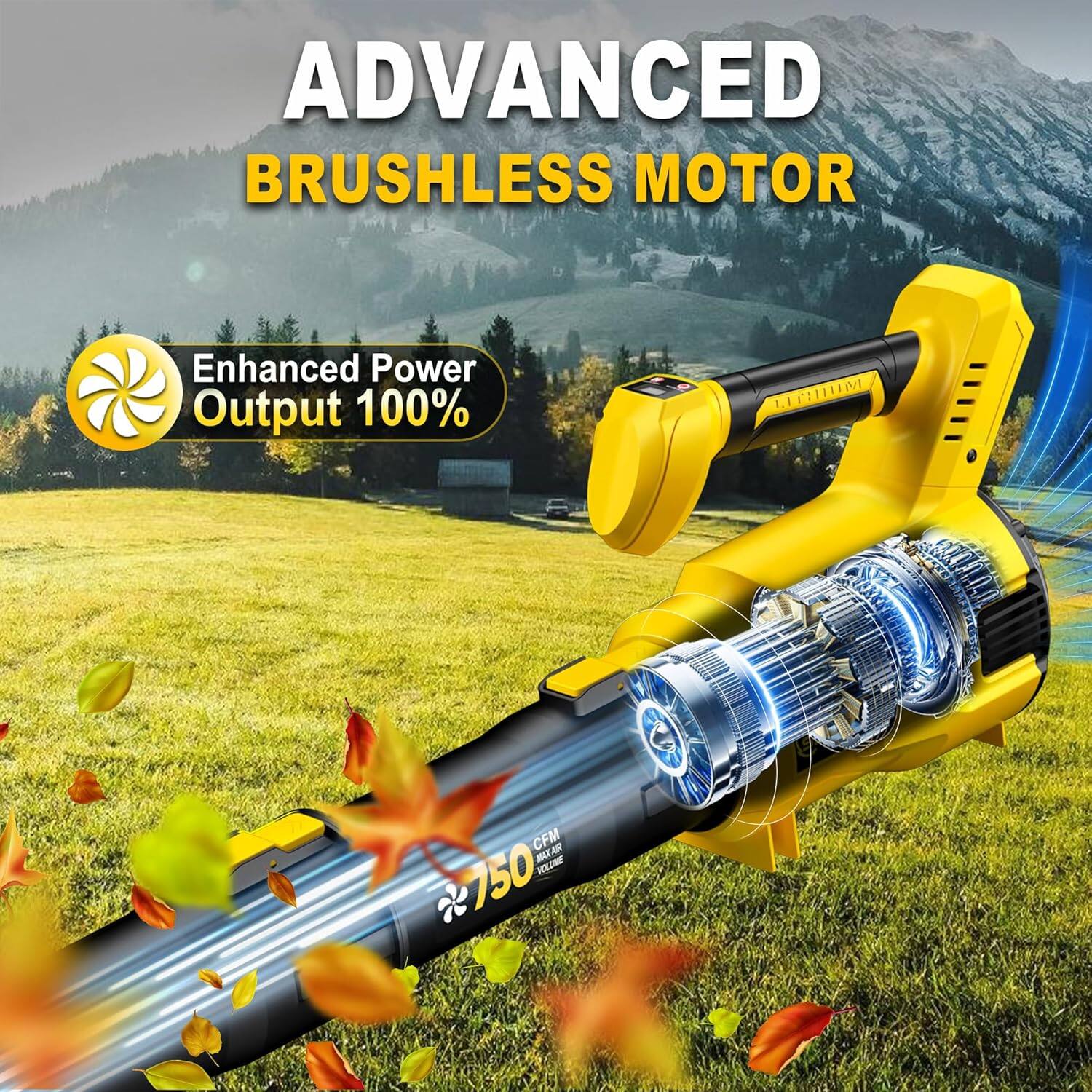 ADVANCED BRUSHLESS MOTOR Enhanced Power Output 100% 1EHM CFM 750