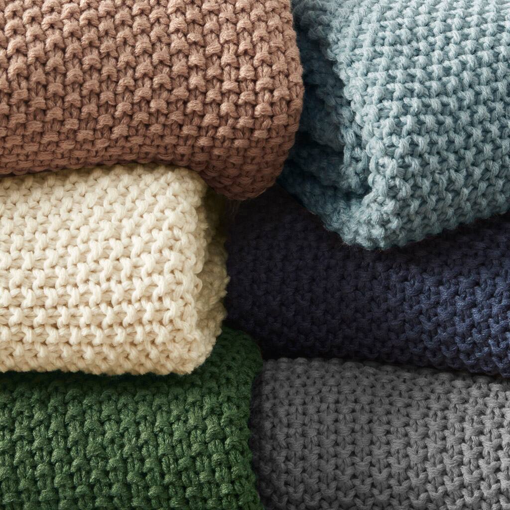 Alt View 2. Gracie Mills - Gracie Mills Lessie Knit Cottage Throw Blanket - Ivory.